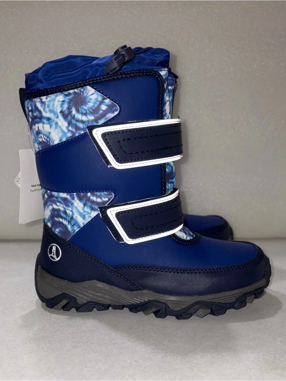 Lands' End Kids Blue Snow Boots with Patterned Shaft